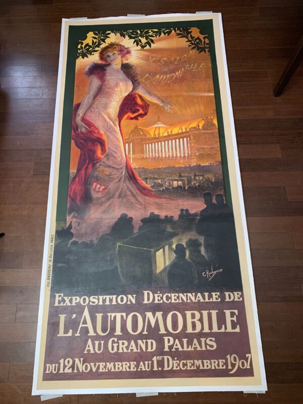 Exposition Decennale de l'Automobile - Art by Georges Rochegrosse (1907) 45x96 French Advertising Poster LB