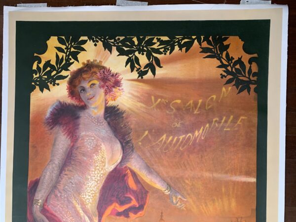 Exposition Decennale de l'Automobile - Art by Georges Rochegrosse (1907) 45x96 French Advertising Poster LB - Image 3