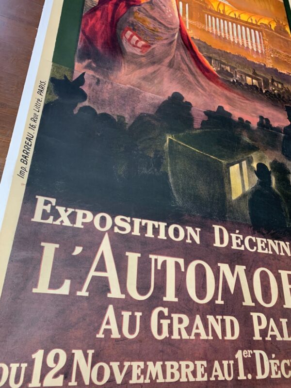 Exposition Decennale de l'Automobile - Art by Georges Rochegrosse (1907) 45x96 French Advertising Poster LB - Image 7