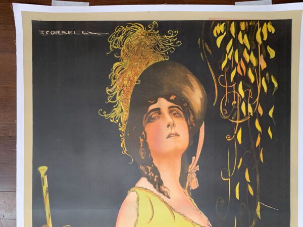 Tosca - Art by Tito Corbella (1918) 37x107 Italian Movie Poster LB - Image 3