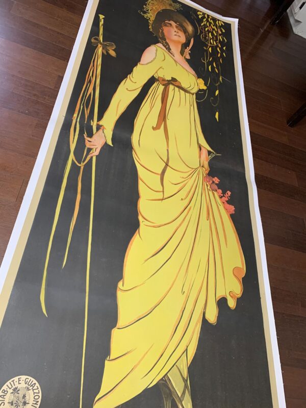 Tosca - Art by Tito Corbella (1918) 37x107 Italian Movie Poster LB - Image 10