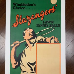 Slazenger Lawn Tennis Balls - Wimbledon's Choice (1926) 19.25x29 UK Advertising Poster LB
