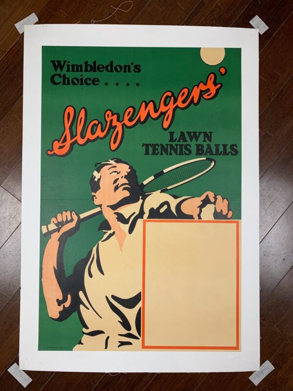 Slazenger Lawn Tennis Balls - Wimbledon's Choice (1926) 19.25x29 UK Advertising Poster LB