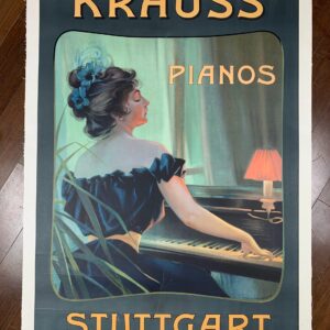 Krauss Pianos - Stuttgart (1900's) 25x36.25 German Advertising Poster LB