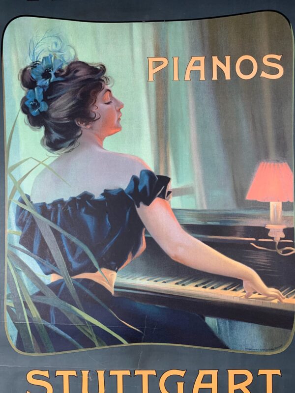 Krauss Pianos - Stuttgart (1900's) 25x36.25 German Advertising Poster LB - Image 4