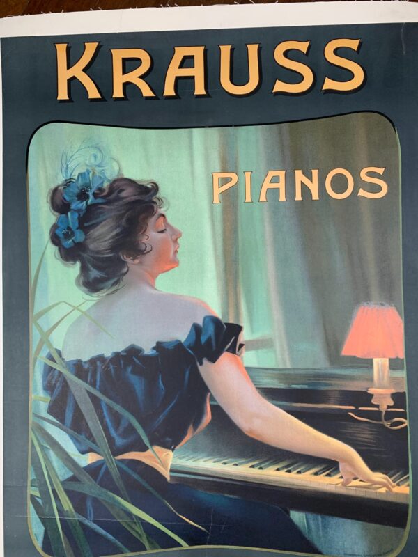 Krauss Pianos - Stuttgart (1900's) 25x36.25 German Advertising Poster LB - Image 5