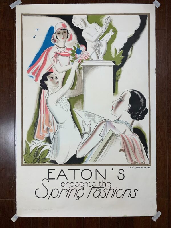 Eaton’s Presents The Spring Fashions - Art By Louis Caillaud (1930) 30.75x47 French Advertising Poster LB