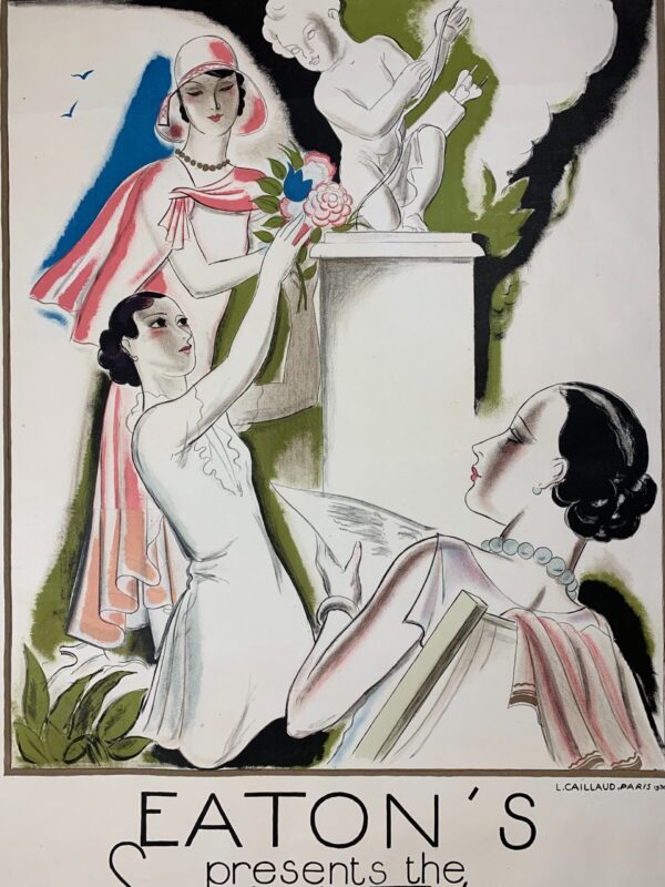 Eaton’s Presents The Spring Fashions - Art By Louis Caillaud (1930) 30.75x47 French Advertising Poster LB - Image 4