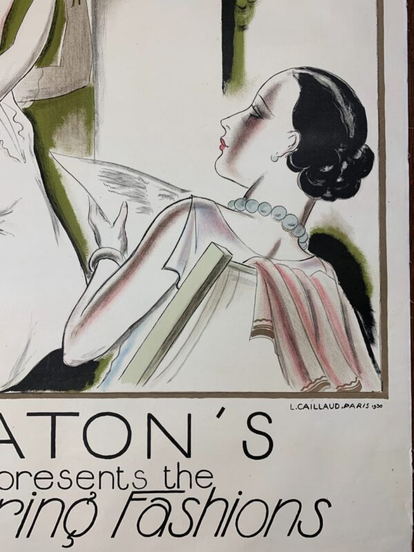 Eaton’s Presents The Spring Fashions - Art By Louis Caillaud (1930) 30.75x47 French Advertising Poster LB - Image 5