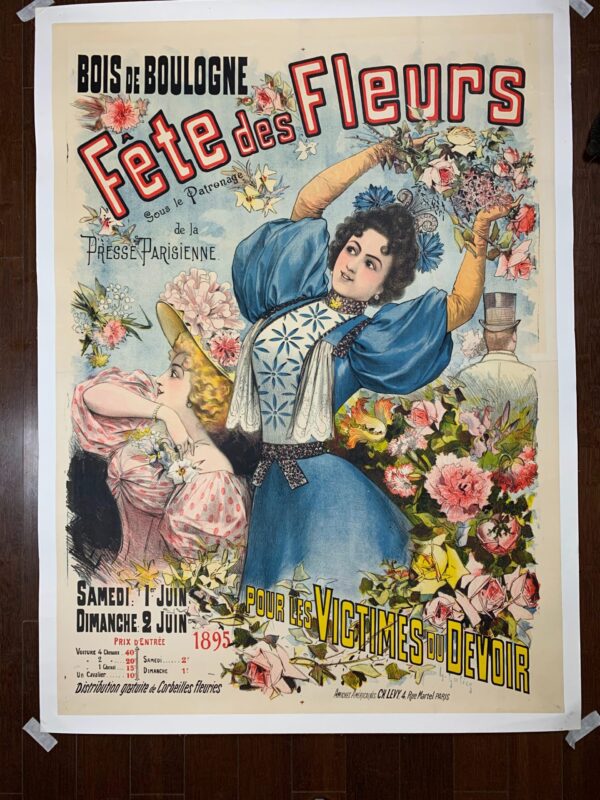 Fete Des Fleurs - Art By Lousi Galice (1895) 35.5x49 French Advertising Poster LB - Image 2