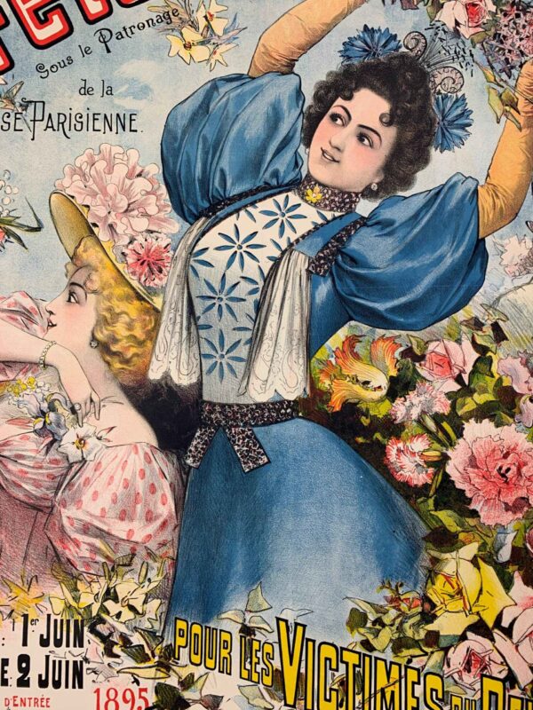 Fete Des Fleurs - Art By Lousi Galice (1895) 35.5x49 French Advertising Poster LB - Image 5