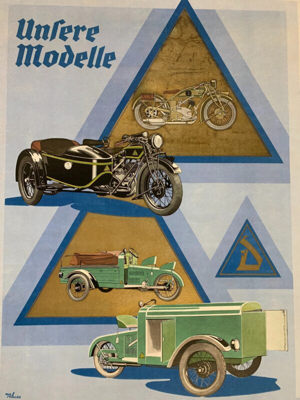 Unfere Modelle - Art By Rud Miller (1928) 20x28.25 German Auto Advertising Poster LB - Image 8