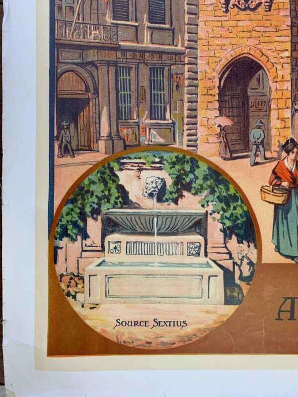 Aix En Provence - Art By Jean Julien (1921) 30.25x42 French Travel Poster LB - Image 2