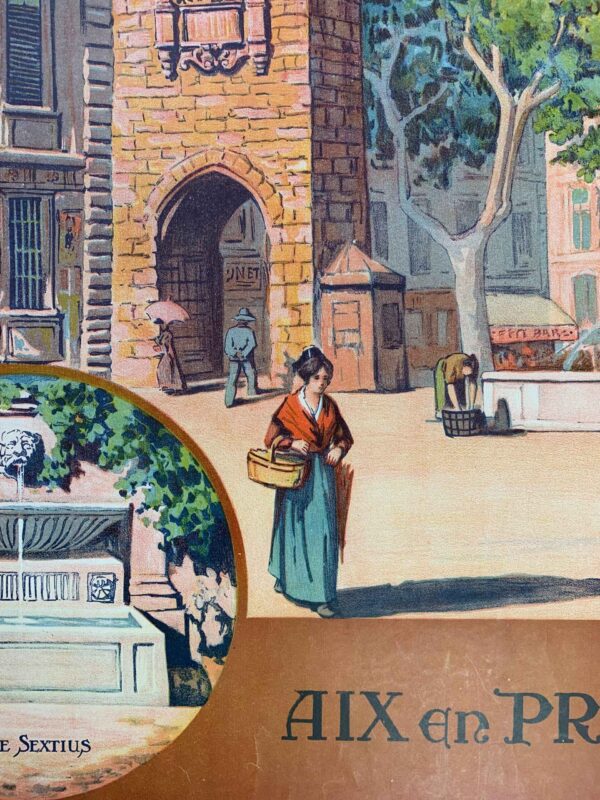 Aix En Provence - Art By Jean Julien (1921) 30.25x42 French Travel Poster LB - Image 4