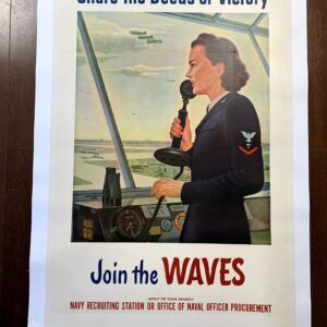 Join The Waves - Art By John Falter (1943) 27.25x39.75 US Navy Recruitment Poster LB