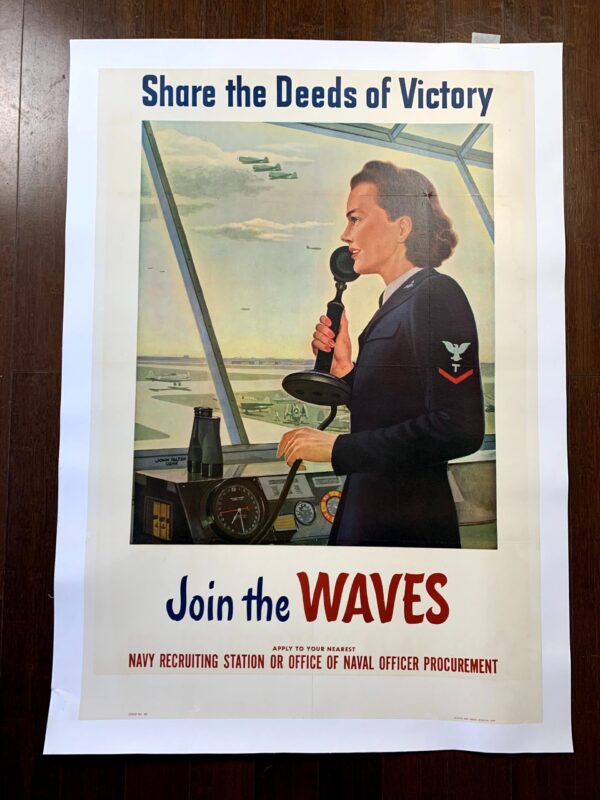 Join The Waves - Art By John Falter (1943) 27.25x39.75 US Navy Recruitment Poster LB