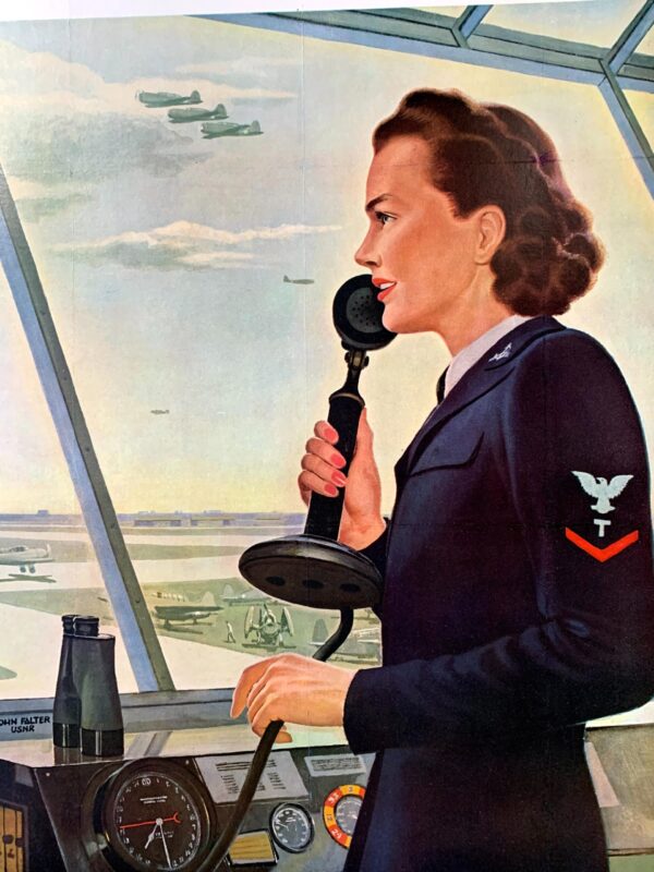 Join The Waves - Art By John Falter (1943) 27.25x39.75 US Navy Recruitment Poster LB - Image 4