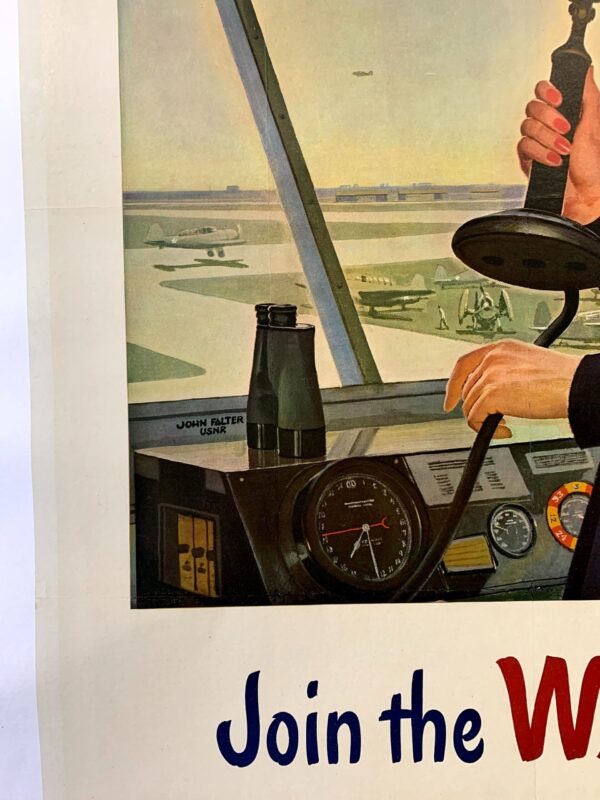 Join The Waves - Art By John Falter (1943) 27.25x39.75 US Navy Recruitment Poster LB - Image 5