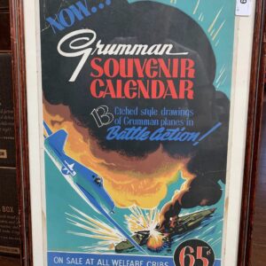 Grumman Souvenir Calendar Advertisement (1943) UK Rare WW2 Window Card Poster
