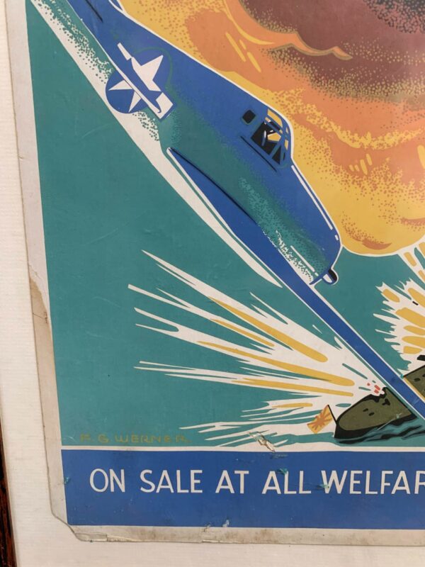 Grumman Souvenir Calendar Advertisement (1943) UK Rare WW2 Window Card Poster - Image 3