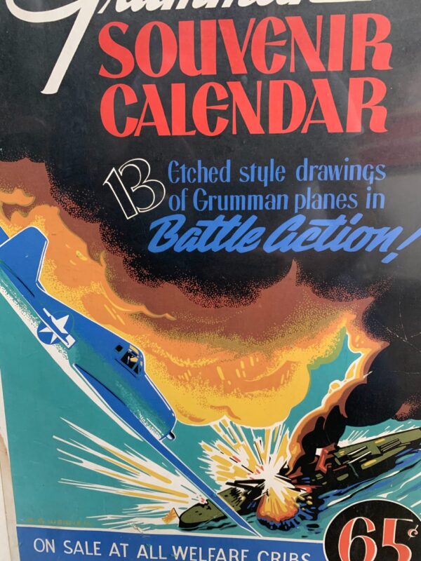Grumman Souvenir Calendar Advertisement (1943) UK Rare WW2 Window Card Poster - Image 4