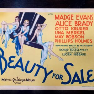 Beauty For Sale - Pre Code (1933) US Title Card Movie Poster