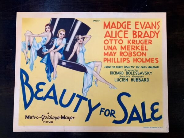 Beauty For Sale - Pre Code (1933) US Title Card Movie Poster
