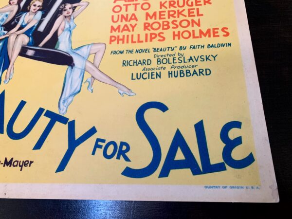 Beauty For Sale - Pre Code (1933) US Title Card Movie Poster - Image 3