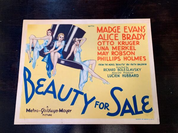 Beauty For Sale - Pre Code (1933) US Title Card Movie Poster - Image 5