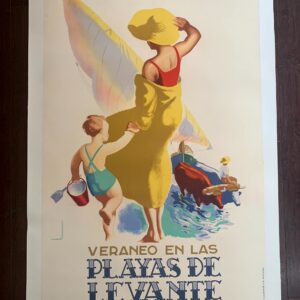 Playas De Levante - Art by Josep Morell Macias (1942) 24.75x39 Spanish Travel Poster LB