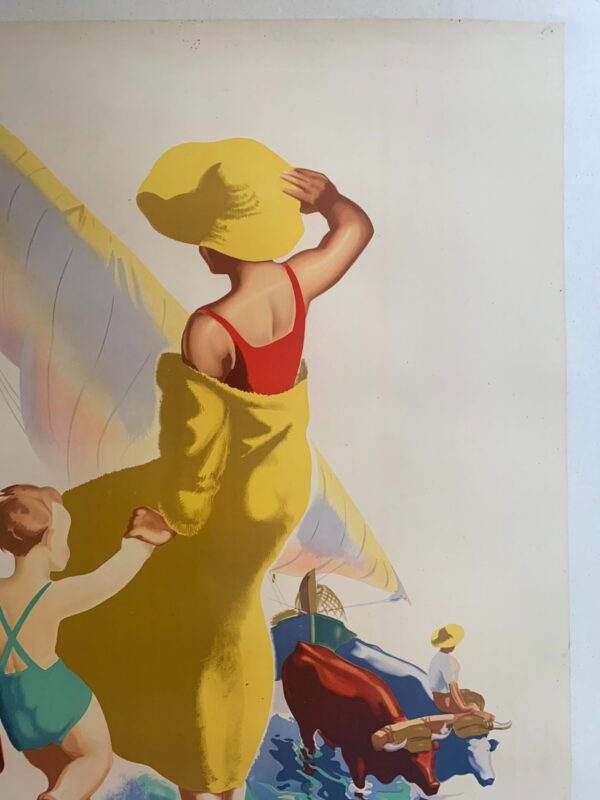 Playas De Levante - Art by Josep Morell Macias (1942) 24.75x39 Spanish Travel Poster LB - Image 3