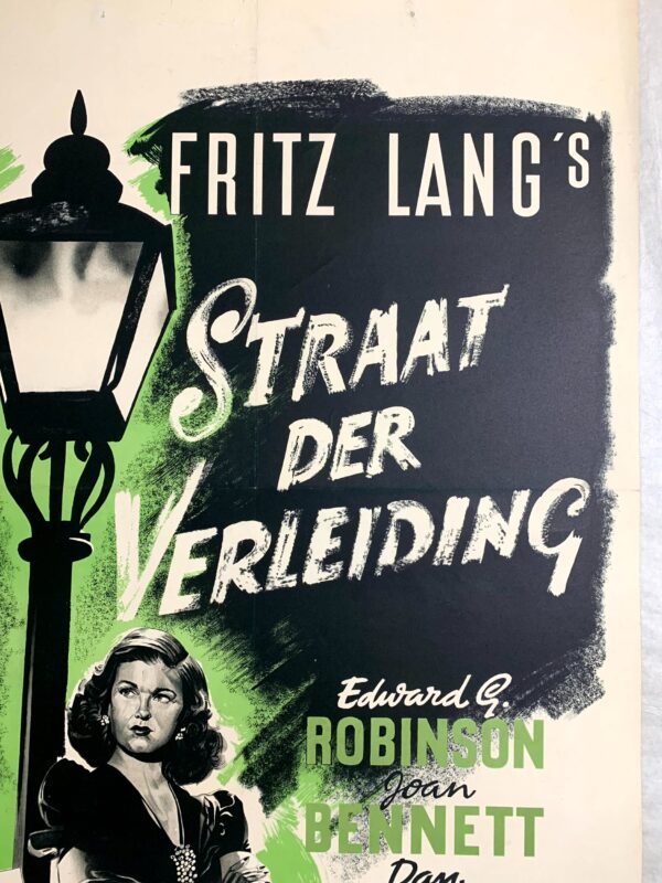 Scarlet Street aka Straat der Vereiding - Dir. Fritz Lang (1950) 21.6x3.11 Dutch Movie Poster - Image 3
