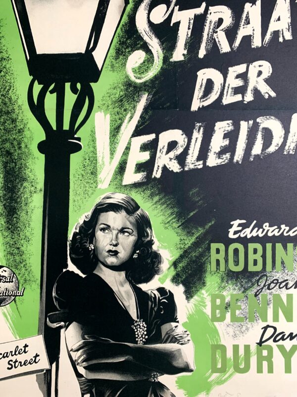 Scarlet Street aka Straat der Vereiding - Dir. Fritz Lang (1950) 21.6x3.11 Dutch Movie Poster - Image 5