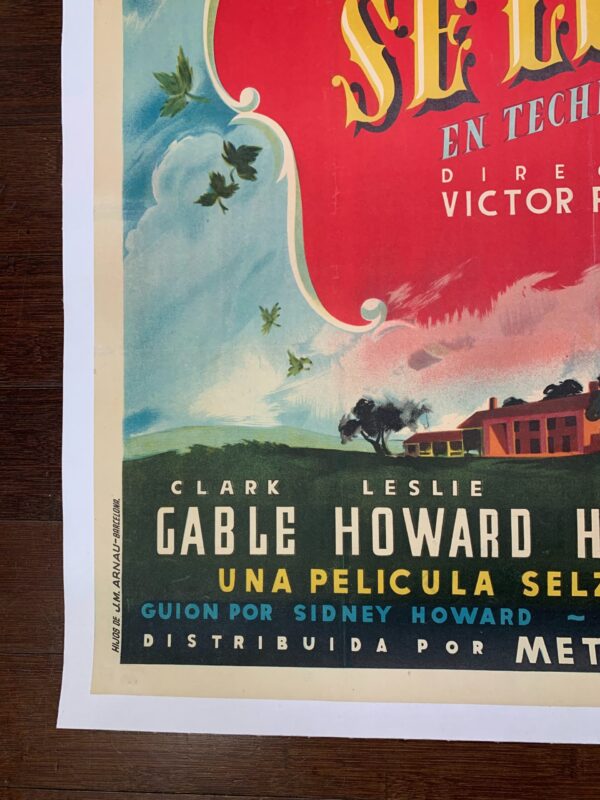 Gone With The Wind - Art By MCP (1939) 27x40 Spanish Movie Poster - LB - Image 4