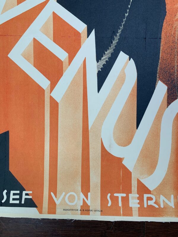 Blonde Venus - Dietrich And Grant - Art By Aberg (1932) 27.625x39.5 Swedish Movie Poster LB - Image 3