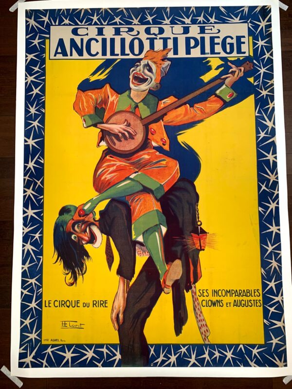 Cirque Ancillotti Plege - Art by Lorit (1924) 45x63.5 French Circus Poster LB
