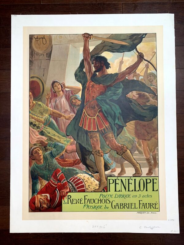 Penelope - Art by Rochegrosse (1894) 24x32.5 French Theatre Poster LB