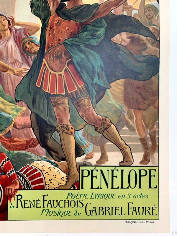 Penelope - Art by Rochegrosse (1894) 24x32.5 French Theatre Poster LB - Image 4