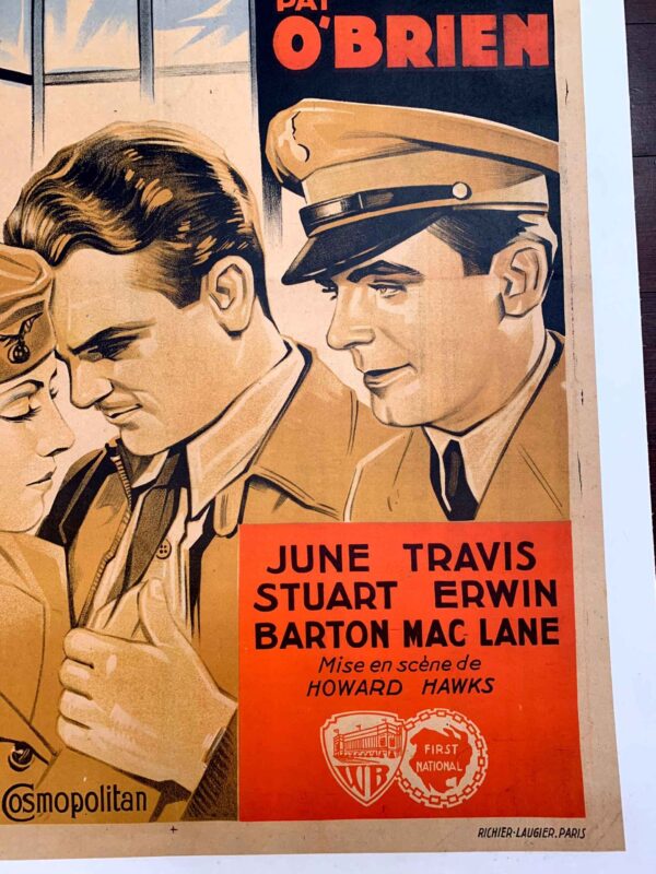Ceiling Zero - James Cagney (1936) 23x33 French Movie Poster LB - Image 4