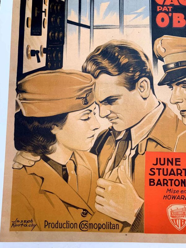 Ceiling Zero - James Cagney (1936) 23x33 French Movie Poster LB - Image 3