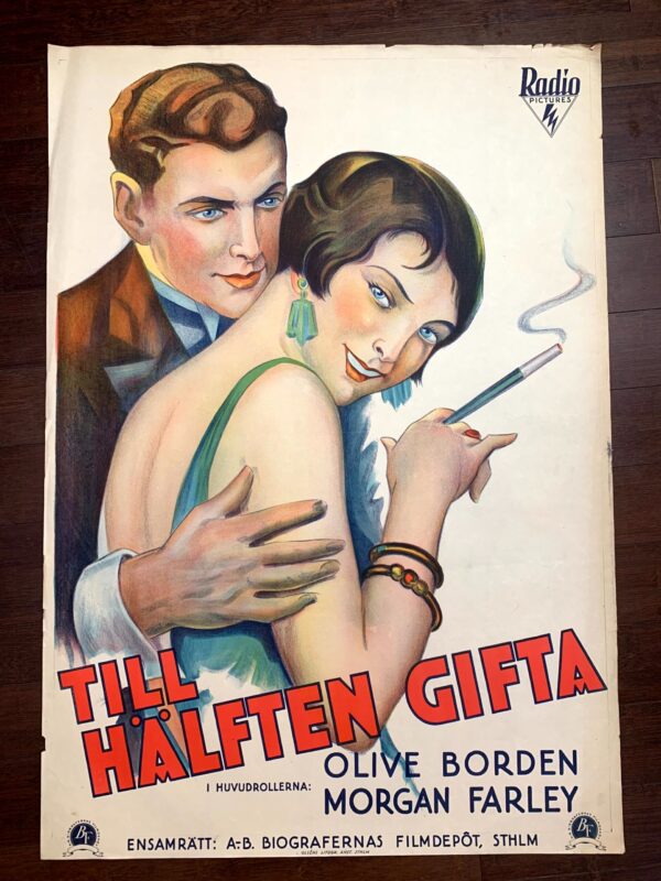 Half Marriage (1929) Swedish One Sheet Movie Poster
