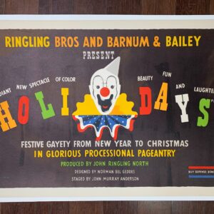 Ringling Bros. - Holidays - Art By Norman Bel Geddes (1942) 19.25x28 US Circus Poster LB