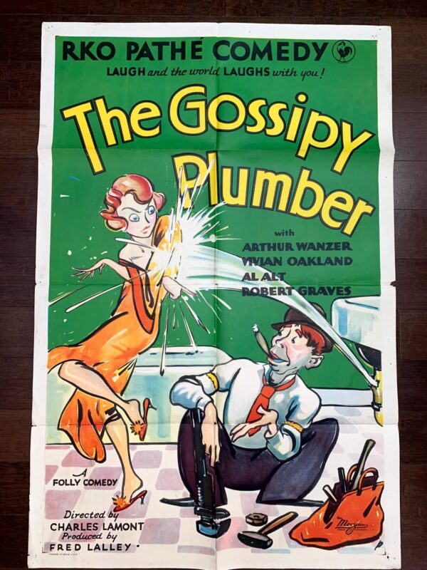 Gossipy Plumber - Pathe (1930) US One Sheet Movie Poster
