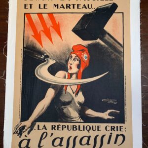 La République Crie À L'assassin - Art By Chaperon (1935) 23x31 French Anti-Communist Poster LB