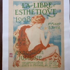 La Libre Esthetique - Art By Georges Lemmon (1908) 19x25.5 Belgian Exhibition Poster LB