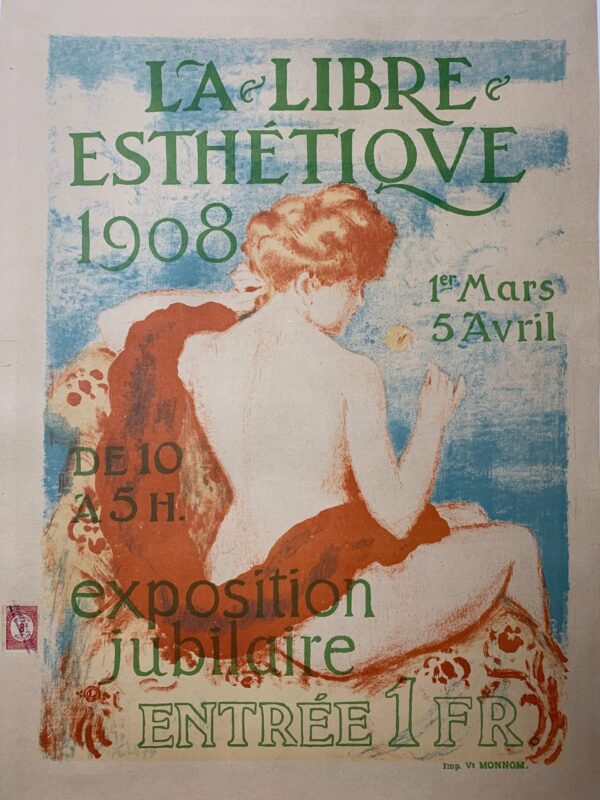 La Libre Esthetique - Art By Georges Lemmon (1908) 19x25.5 Belgian Exhibition Poster LB - Image 8