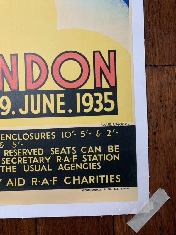 Very Rare Raf Pre-WW2 Art By W.E. Crook (1935) 20x30 UK War Poster LB - Image 3