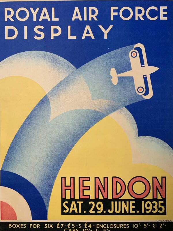 Very Rare Raf Pre-WW2 Art By W.E. Crook (1935) 20x30 UK War Poster LB - Image 6