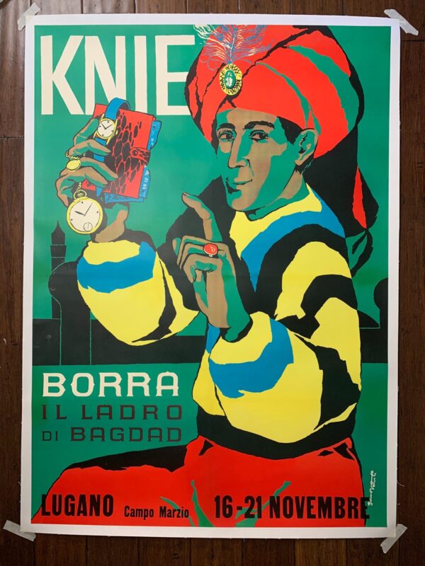 Knie - Borra - Art By Emil Bruno Vetterli (1956) 34.6x49.2 Italian Circus Poster LB