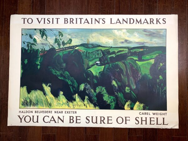 To Visit Britain's Landmarks - Art By Carol Weight (1936) 30x44.5 UK Lithograph Travel Poster LB